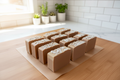 Handmade soaps in kitchen setting